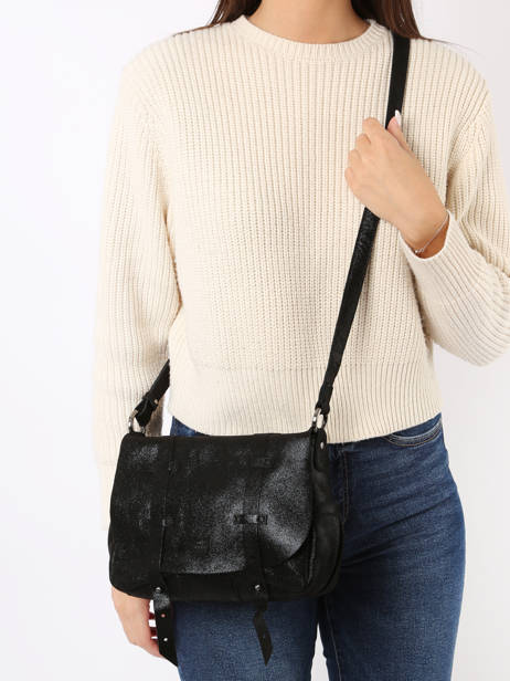Sac Besace Bess X Cuir Mila louise Noir vintage 3017X vue secondaire 1