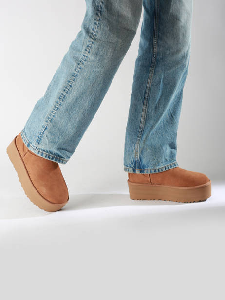 Boots Classic Mini Platform En Cuir Ugg Marron women 1134991 vue secondaire 1