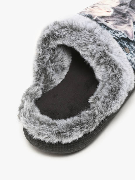 Chaussons Isotoner Gris women 97419 vue secondaire 1