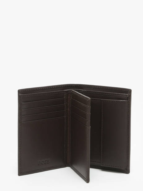 Porte-cartes Porte-monnaie Cuir Hugo boss Marron smooth HLG403Y vue secondaire 1