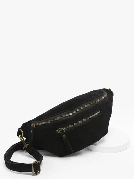 Sac Banane Cuir Milano Noir velvet VE24119 vue secondaire 2