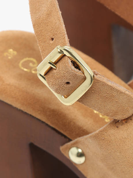 Sandales à Talon Carbini En Cuir Coco abricot Marron women V3107B vue secondaire 2