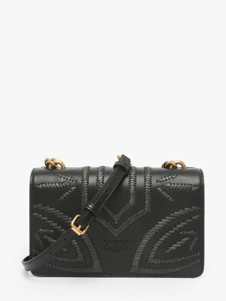 Sac Bandoulière Love Bag Icon Cuir Pinko Noir love bag icon A2C3 vue secondaire 4