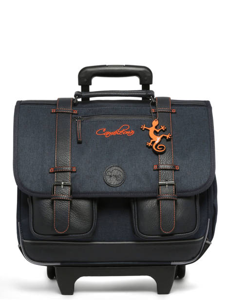 Cartable à Roulettes 3 Compartiments Cameleon Bleu vintage urban CR41 vue secondaire 8