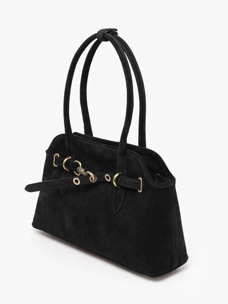 Sac Porté épaule Velvet Cuir Milano Noir velvet VE260610 vue secondaire 2
