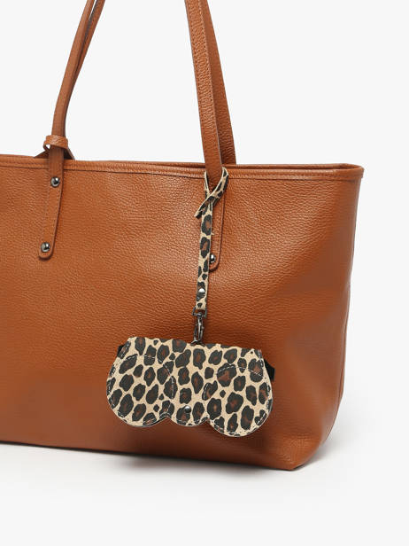 Étui Lunettes Cuir Milano Beige velvet leopardo VL25069 vue secondaire 1