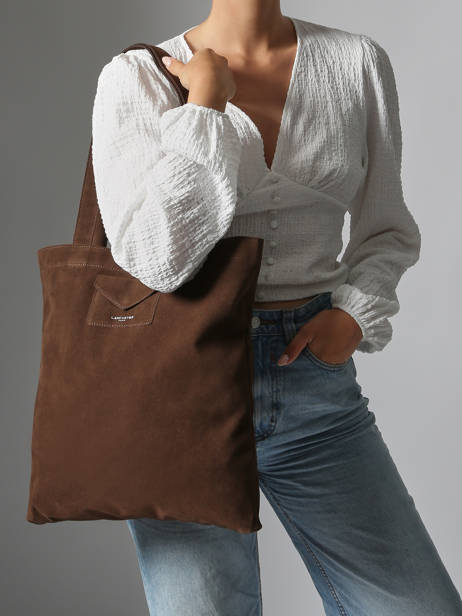 Sac Porté épaule Suedine Kba Polyester Lancaster Marron suedine kba 61 vue secondaire 1
