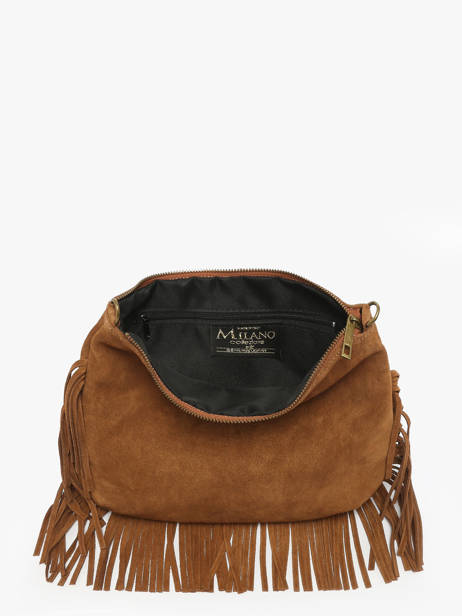 Sac Bandoulière Velvet Cuir Milano Marron velvet VE241117 vue secondaire 3