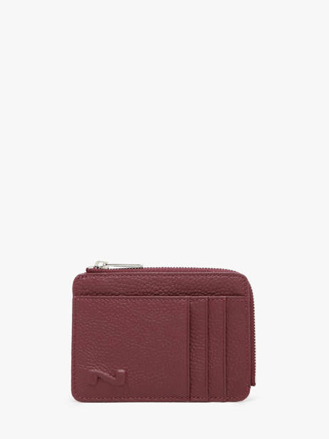 Porte-monnaie Avec Porte-cartes Cuir Nathan baume Rouge original n 217N