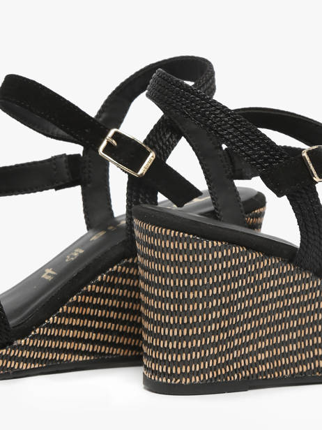 Sandales Talon Compensé En Cuir Tamaris Noir women 44 vue secondaire 2