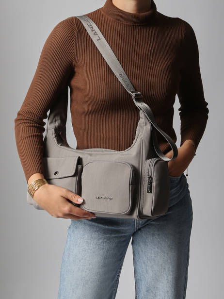 Sac Bandoulière Basic Pocket Polyester Lancaster Gris basic pocket 92 vue secondaire 1