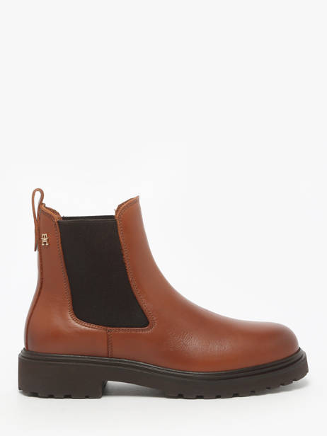 Chelsea Boots En Cuir Tommy hilfiger Marron women 8766BDS