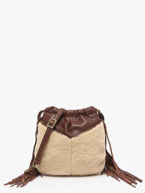 Sac Bandoulière Vintage Cuir Mila louise Beige vintage 3812TC