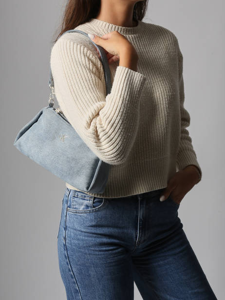 Sac Porté épaule Logo Denim Coton Calvin klein jeans Bleu logo denim 4F3222G vue secondaire 1