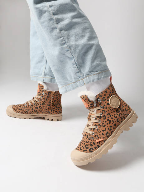 Bottines En Cuir Palladium Marron women 99519974 vue secondaire 1