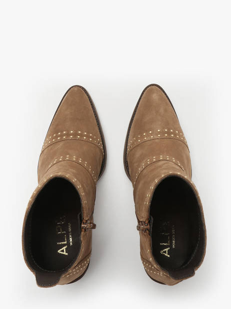 Bottines à Talon En Cuir Alpe Marron women 54491109 vue secondaire 3