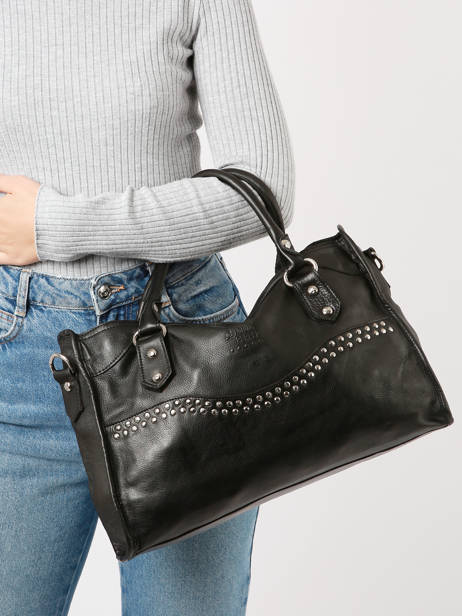 Sac Porté Main Cuir Basilic pepper Noir glam BGLA22 vue secondaire 2