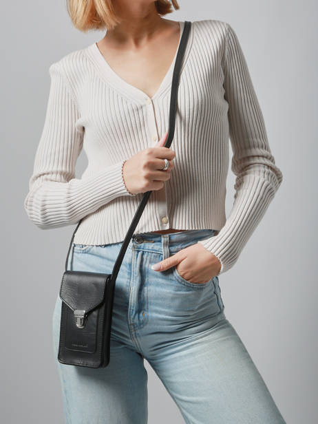 Le Porte-téléphone Cuir Paul marius Noir vintage TELEPHON vue secondaire 1