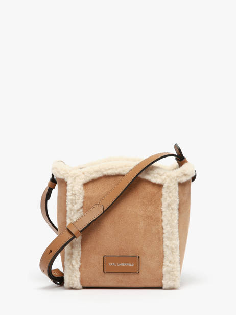 Sac Bandoulière K Circle Shearling Cuir Karl lagerfeld Marron k circle A4W30068 vue secondaire 4