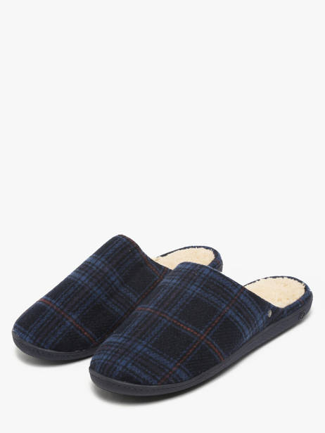 Chaussons Isotoner Bleu men 98032 vue secondaire 1