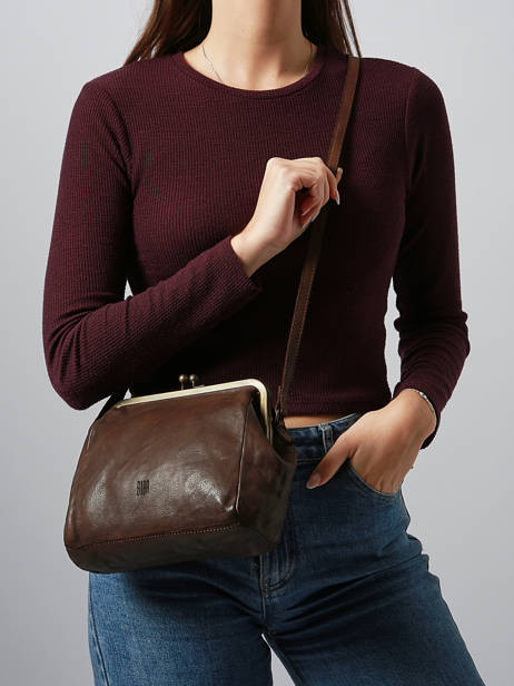 Sac Bandoulière Heritage Cuir Biba Marron heritage BT22 vue secondaire 1
