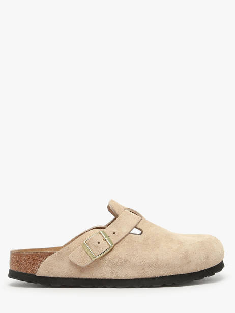 Mules En Cuir Birkenstock Beige women 1030883