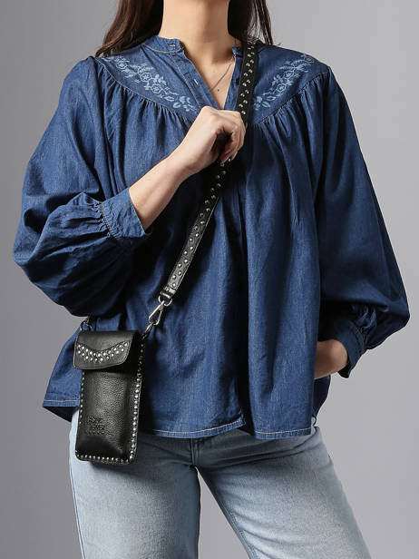 Étui Téléphone Cuir Basilic pepper Noir glam BGLA88 vue secondaire 1