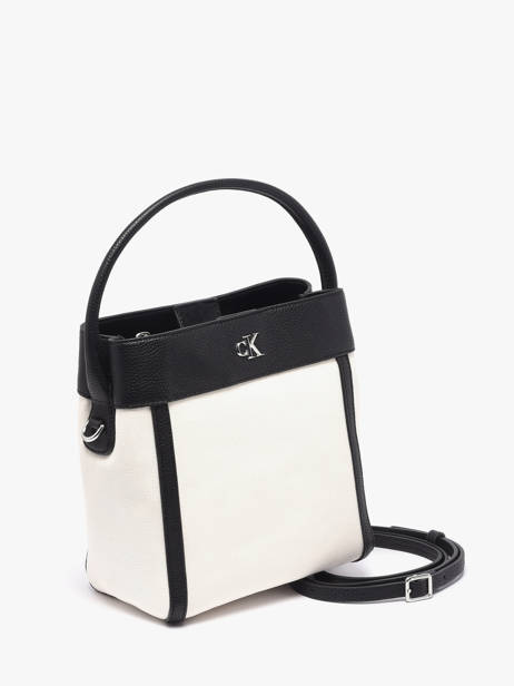 Sac Porté Main Hardware Monogram Coton Calvin klein jeans Blanc hardware monogram 4F3348G vue secondaire 2