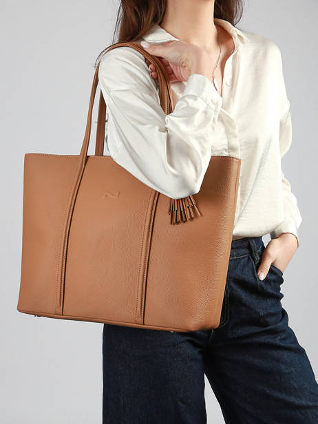 Sac Porté épaule Nathan Cuir Nathan baume Marron nathan 1 vue secondaire 1