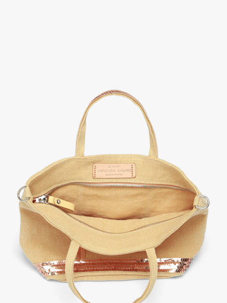 Sac Bandoulière Baby Cabas Lin Paillettes Vanessa bruno Jaune cabas lin 31V40410 vue secondaire 3