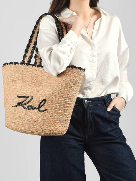 Sac Porté épaule K Signature Raphia Karl lagerfeld Beige k signature B1W46070 vue secondaire 1